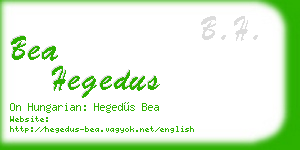 bea hegedus business card