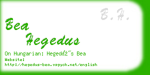 bea hegedus business card